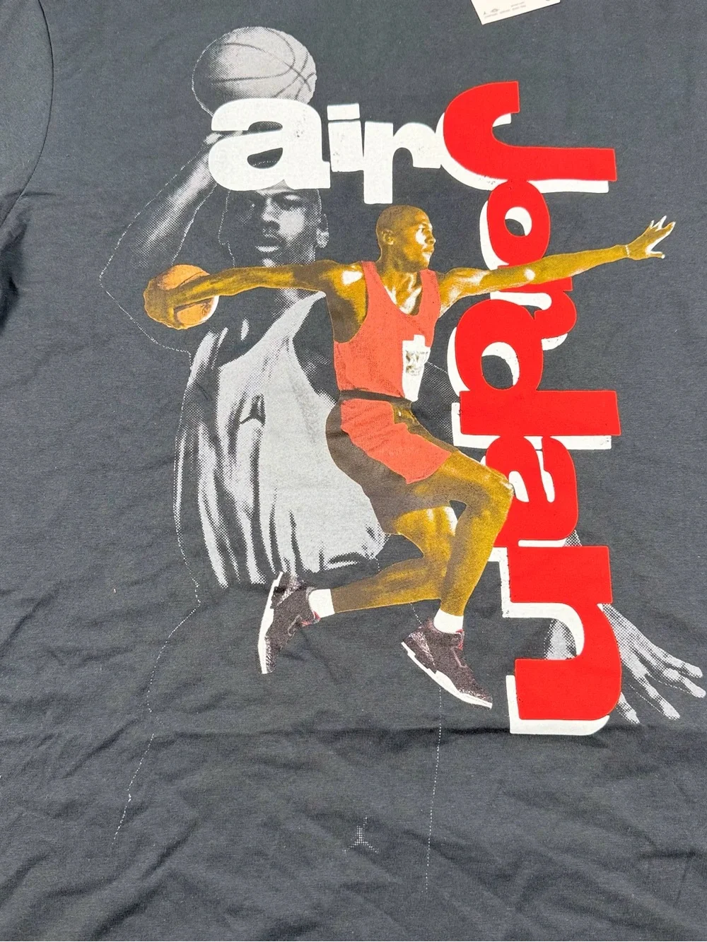 Jordan Black Tee with Red Jumpman Detail